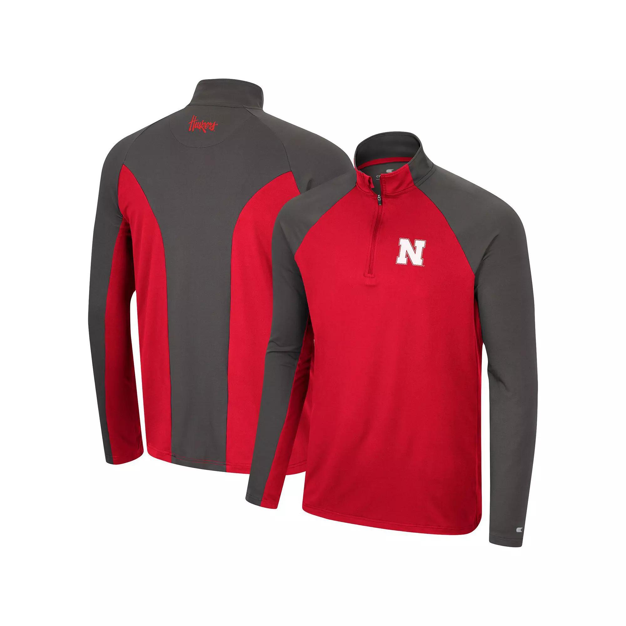 Men's Colosseum Navy/Charcoal Virginia Cavaliers Two Yutes Raglan Quarter-Zip Windshirt, Size: XL, Blue Product Image