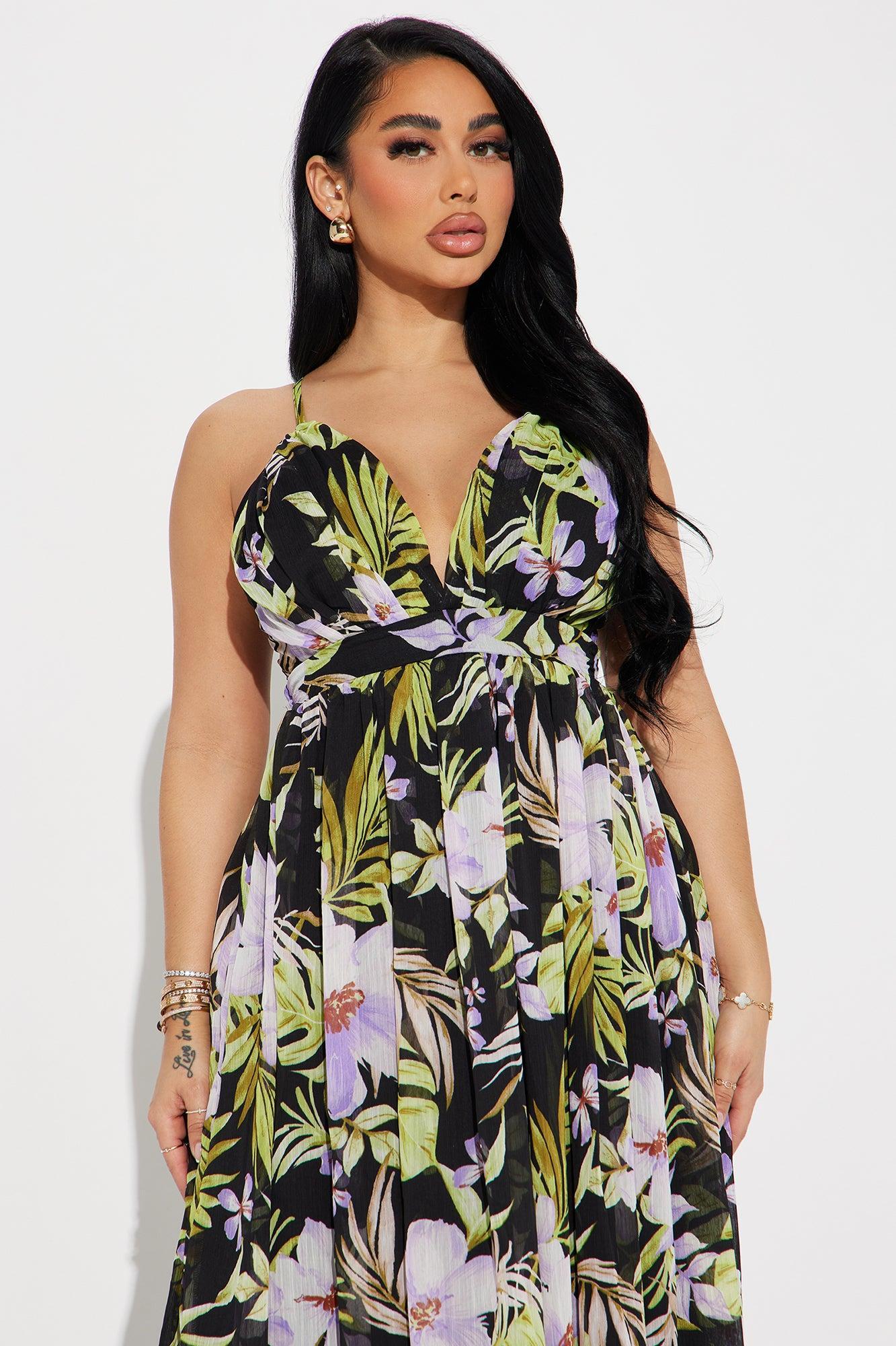 Karissa Chiffon Maxi Dress - Black/combo Product Image