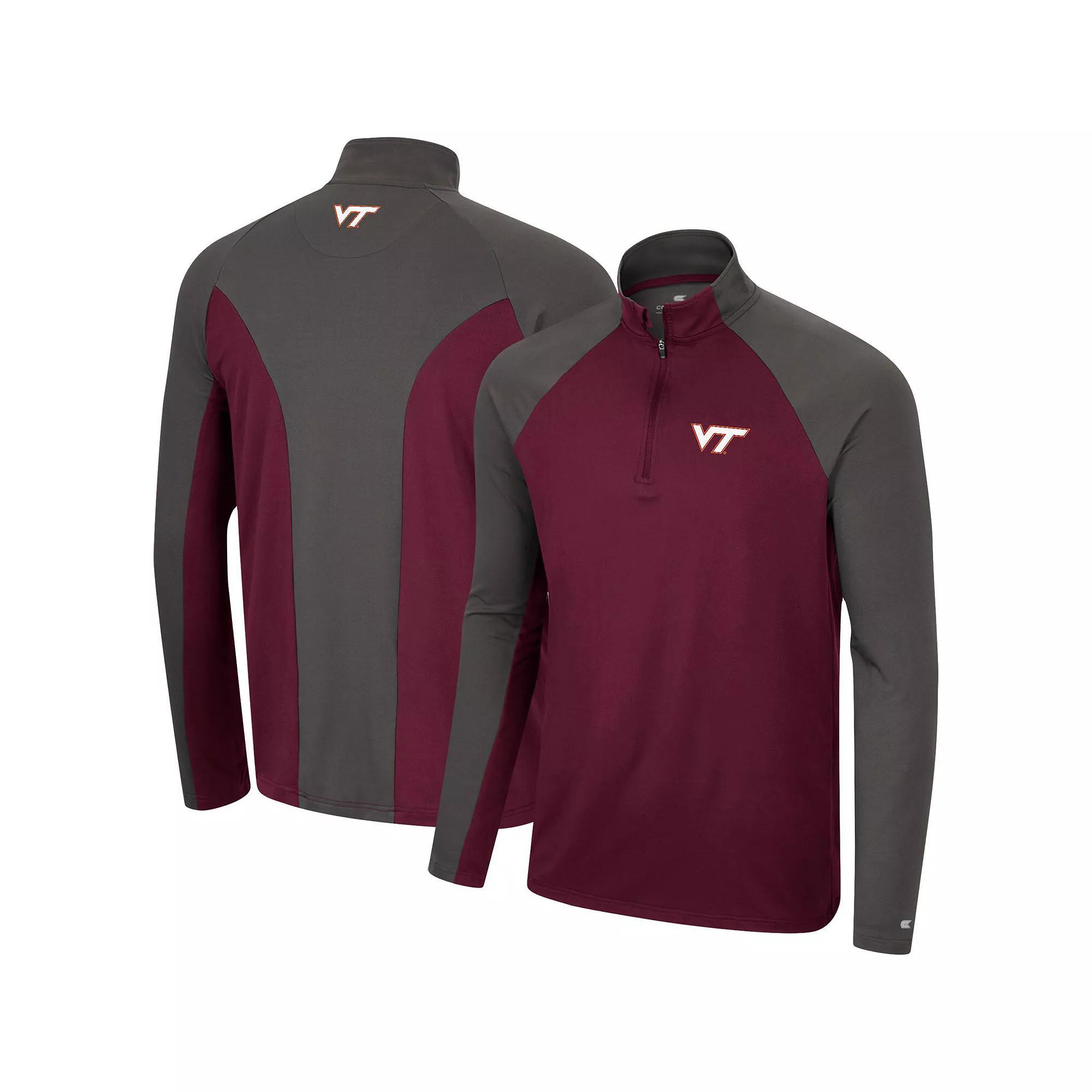 Men's Colosseum Navy/Charcoal Virginia Cavaliers Two Yutes Raglan Quarter-Zip Windshirt, Size: XL, Blue Product Image