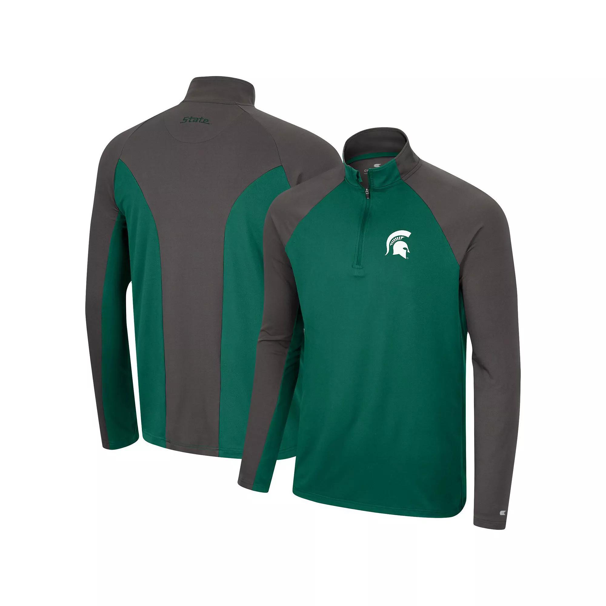 Men's Colosseum Navy/Charcoal Virginia Cavaliers Two Yutes Raglan Quarter-Zip Windshirt, Size: XL, Blue Product Image