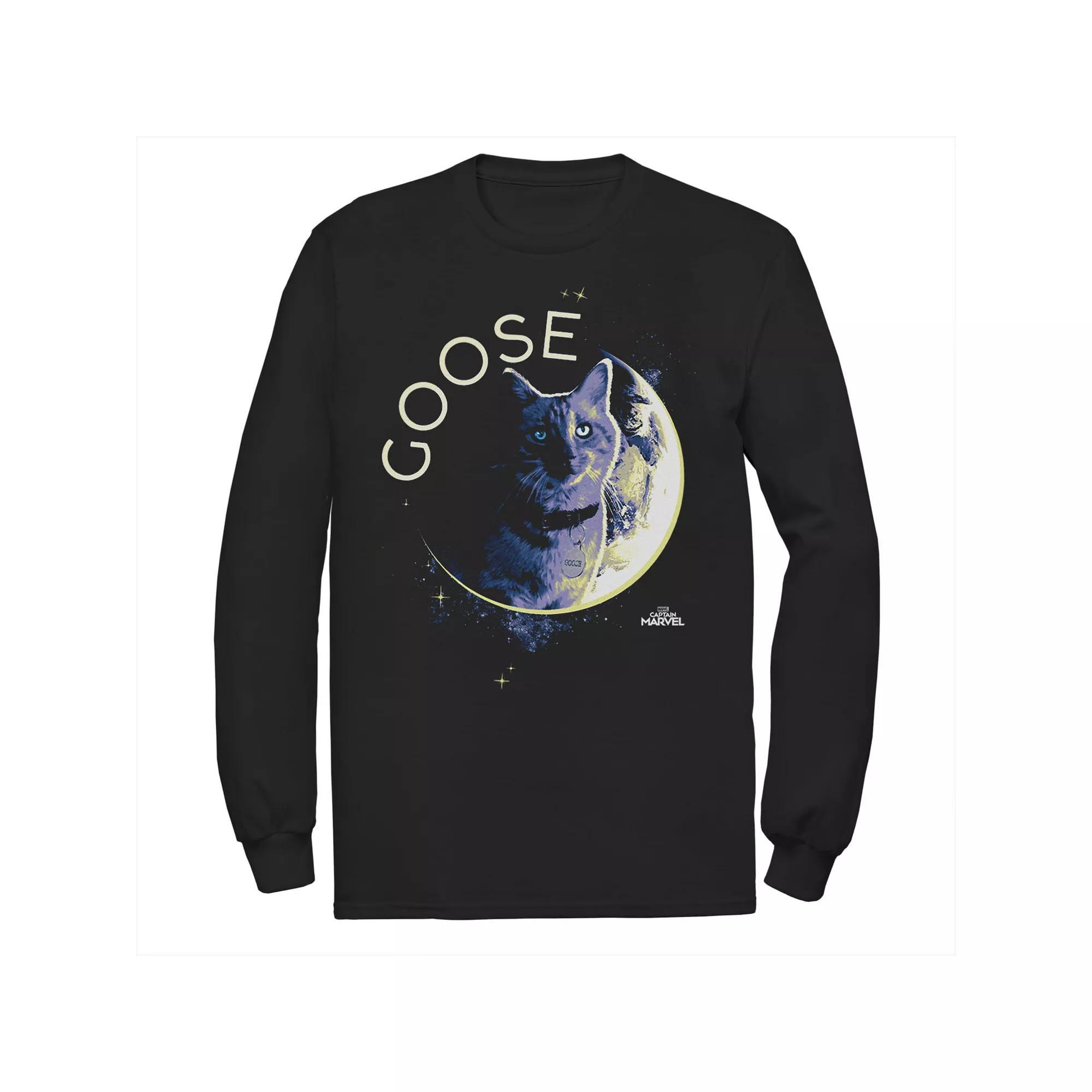 Men's Marvel Captain Marvel Goose Space Planet Portrait Tee, Size: Small, Black Product Image