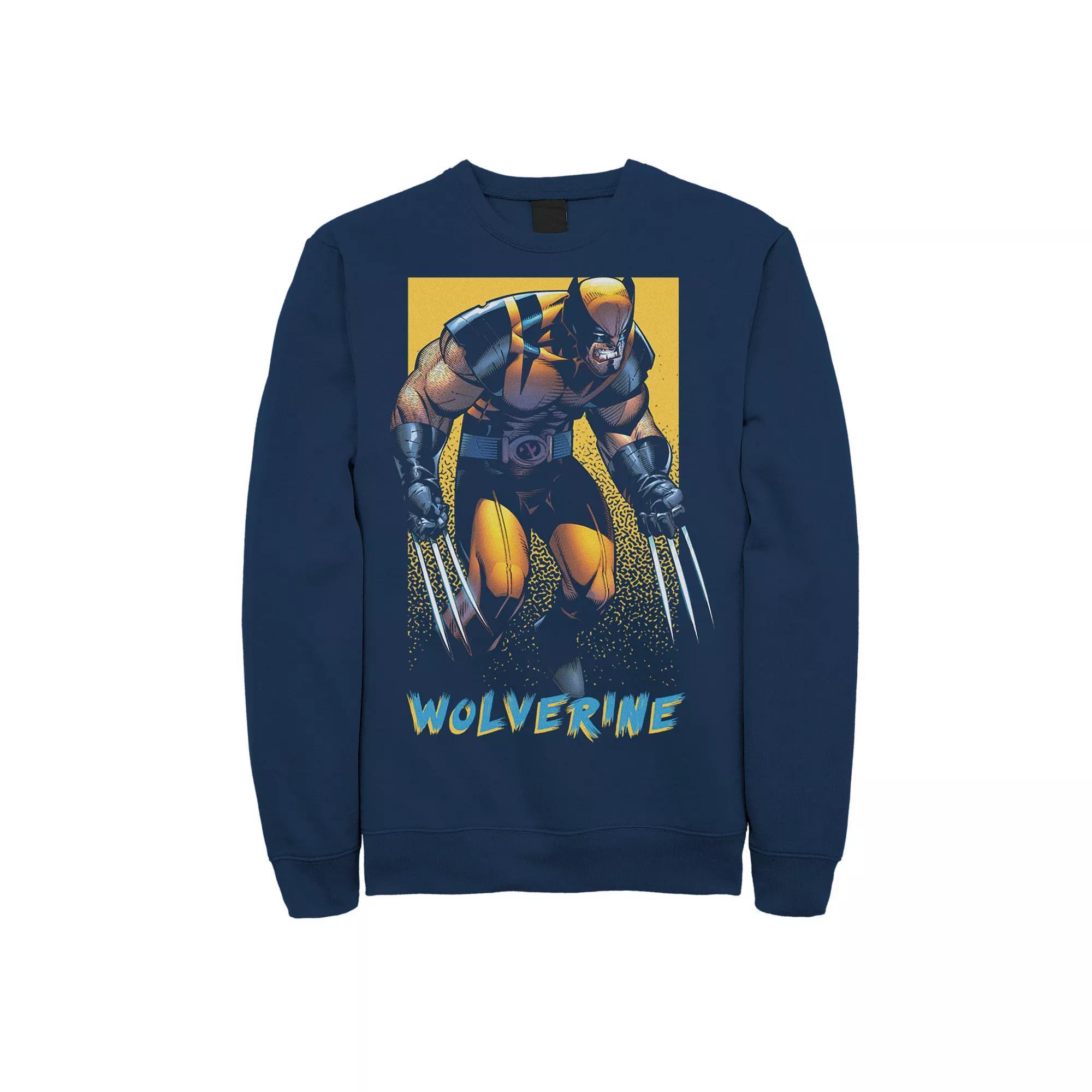 Mens Marvel X-Men Wolverine Classic Color Pop Sweatshirt Blue Product Image