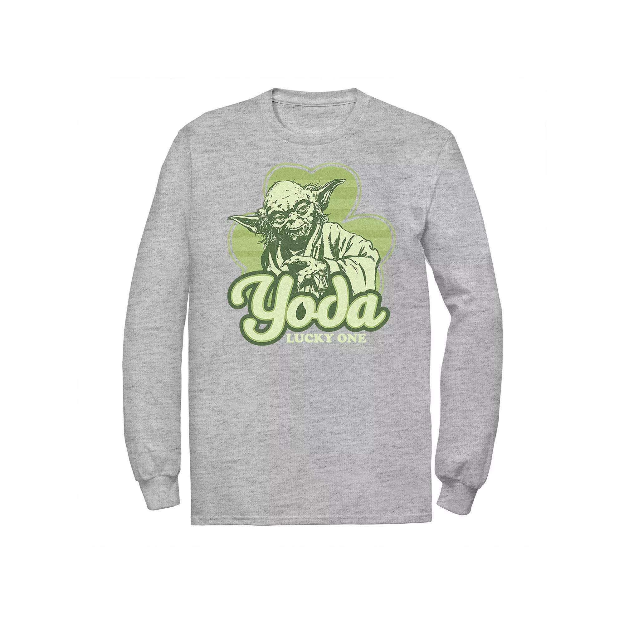 Men's Star Wars Yoda Lucky One Clover St Patrick's Day Tee, Size: Small, Athletic Grey Product Image