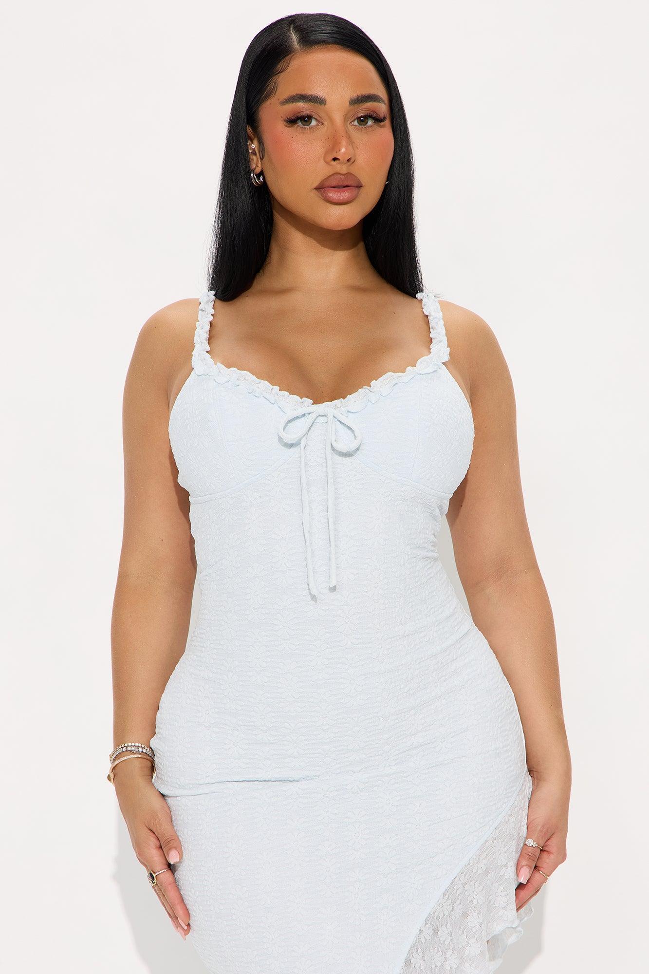 Emma Lace Sweetheart Maxi Dress - Light Blue Female Product Image