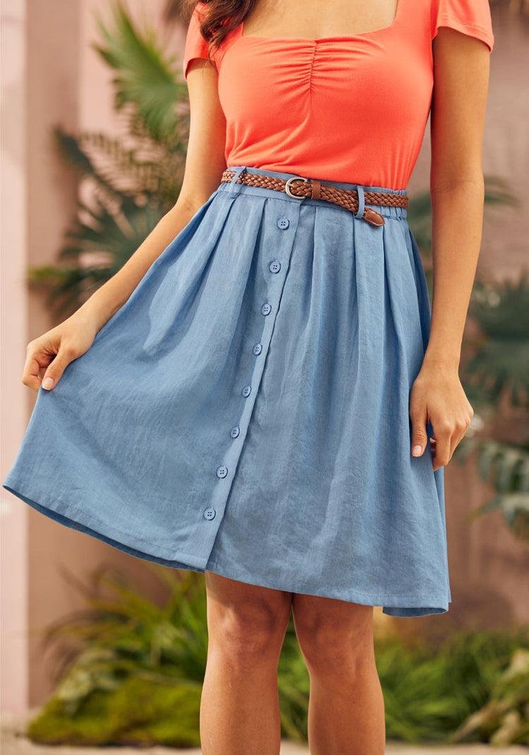 Bookstore's Best Chambray A-Line Skirt Product Image