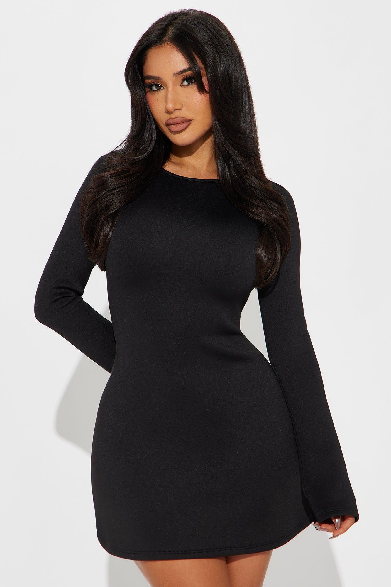 Elodie Bell Sleeve Mini Dress - Black Product Image