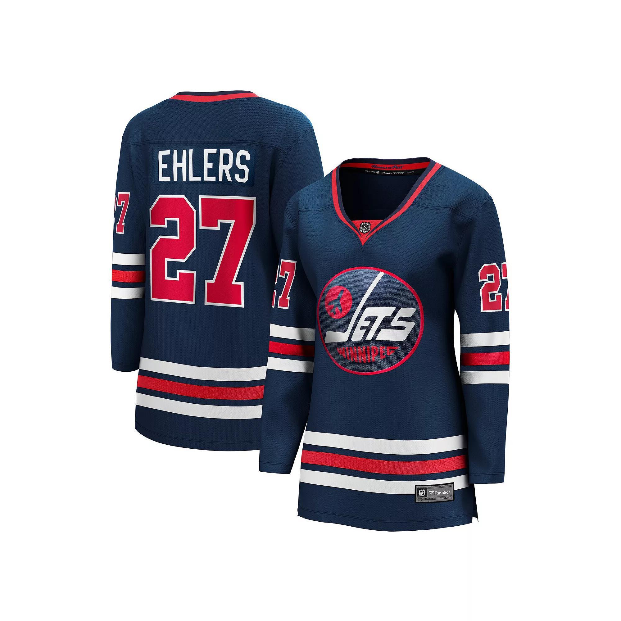 Women's Fanatics Nikolaj Ehlers Navy Winnipeg Jets  Premier Breakaway Player Jersey, Size: Small, Jts Blue Product Image