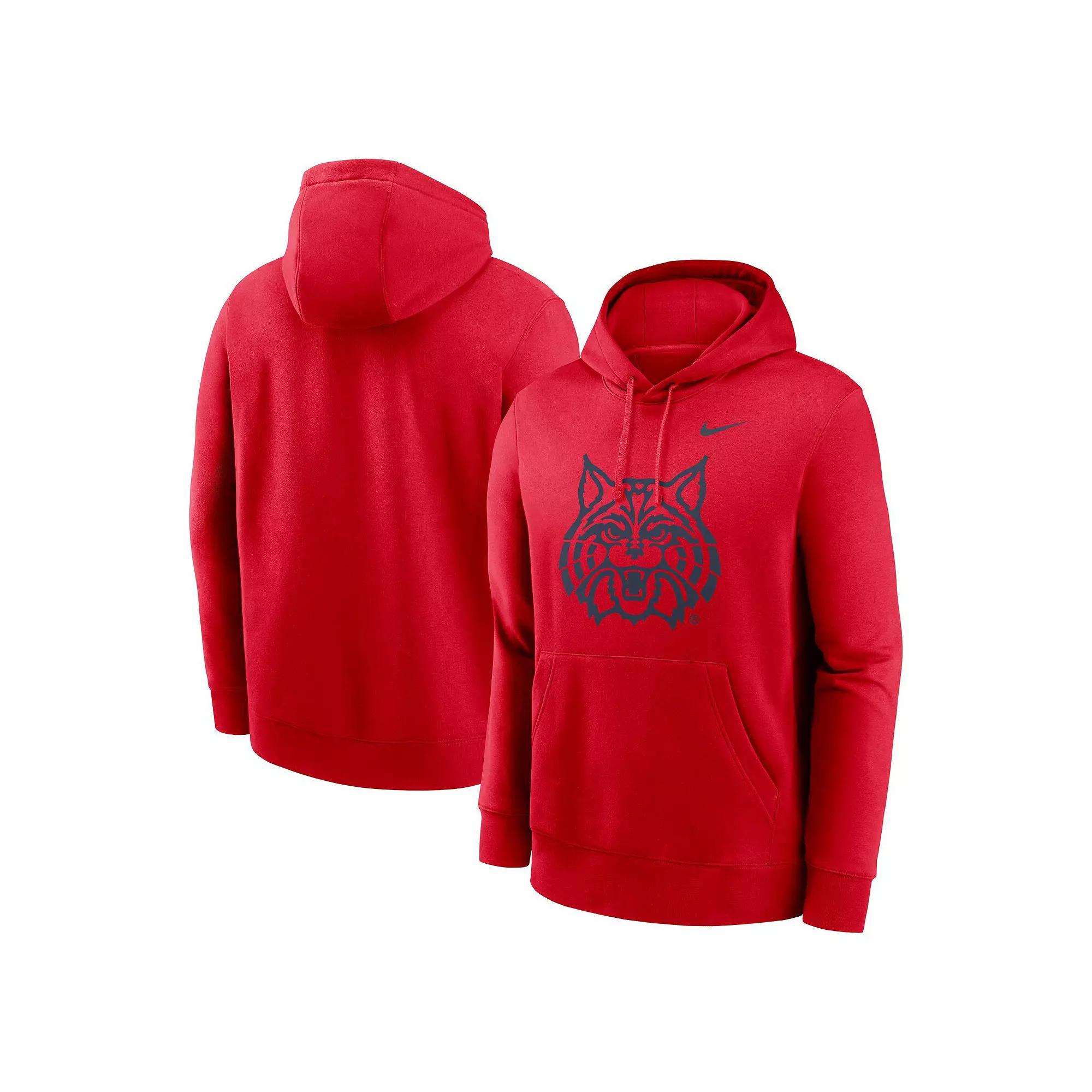 Men's Nike Red Arizona Wildcats Primetime Alternate Logo Club Fleece Pullover Hoodie, Size: Medium Product Image