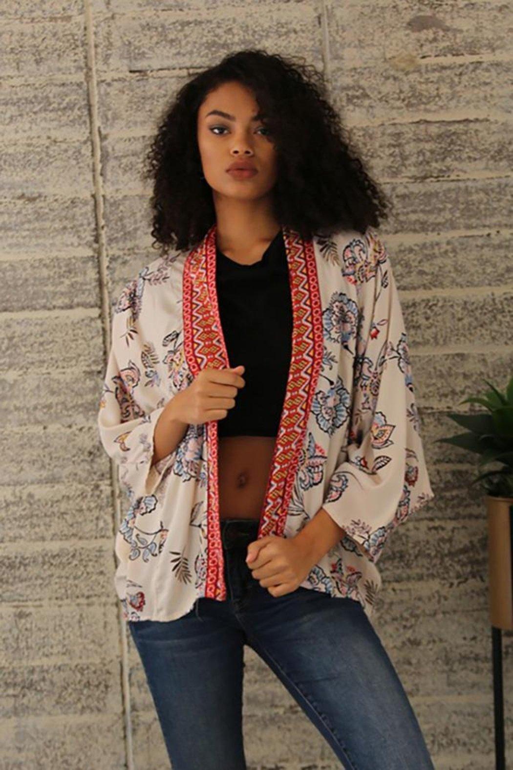 Printed Bat Wing Kimono Product Image