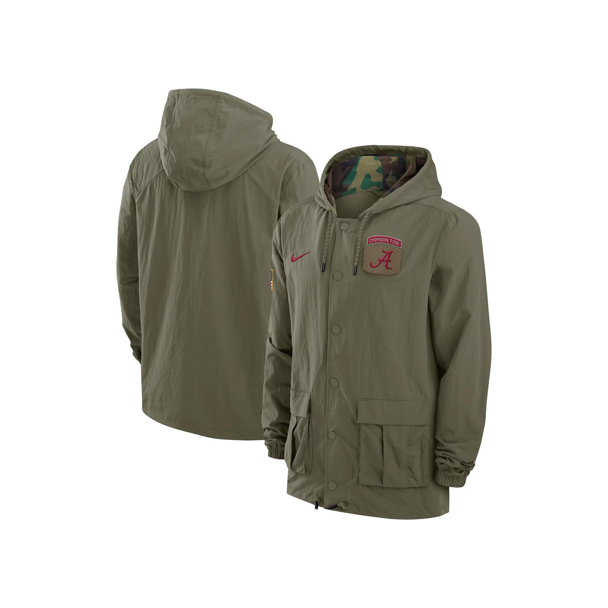 Men's Nike Olive Michigan State Spartans 2024 Military Appreciation Full-Snap Hoodie Military Jacket, Size: Large, Team Product Image
