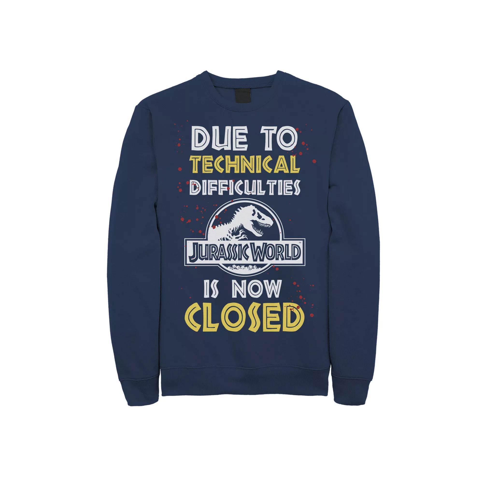 Men's Jurassic World The Park Is Closed Sign Sweathsirt, Size: Small, Black Product Image