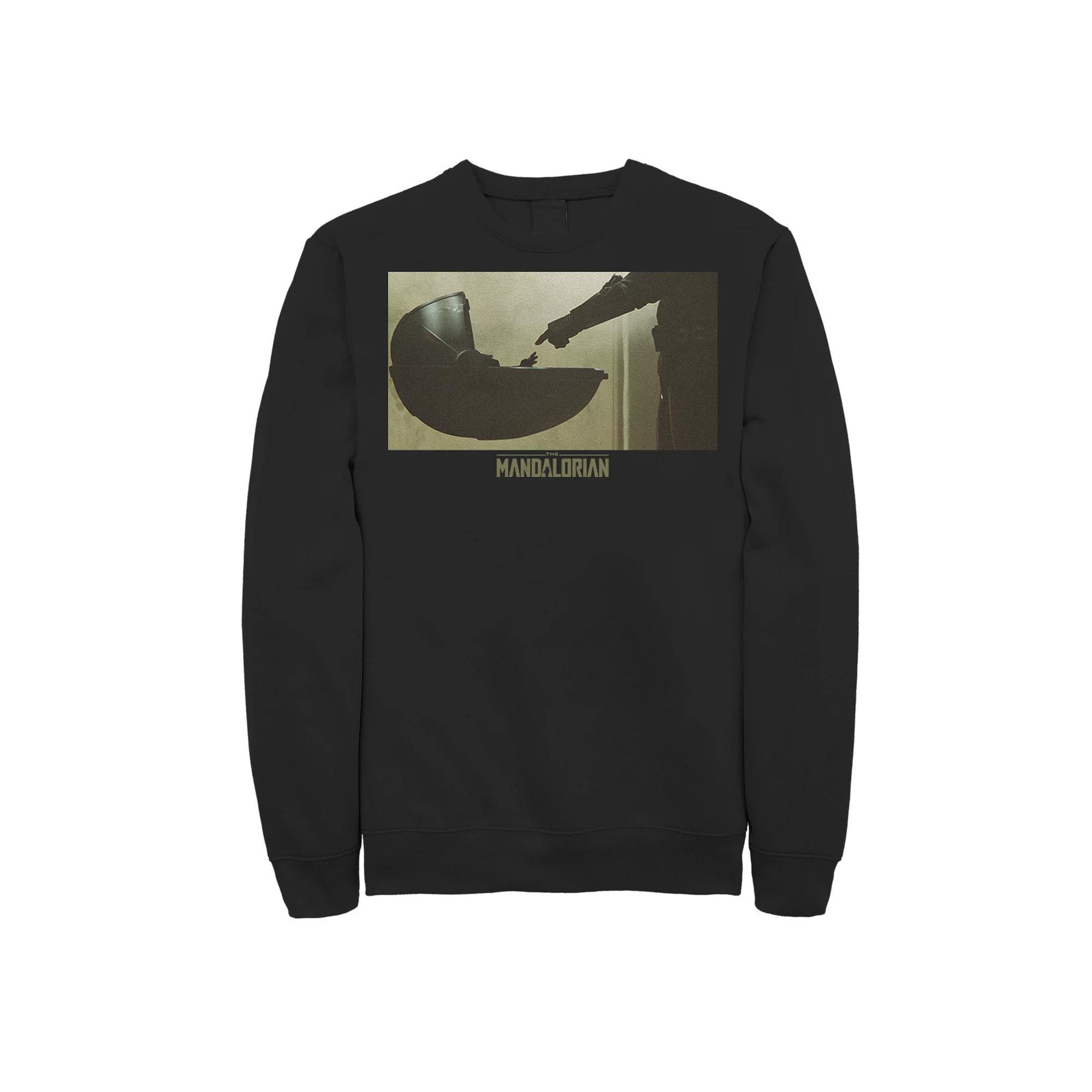 Men's Star Wars The Mandalorian The Child Bassinet Panel Logo Sweatshirt, Size: Large, Black Product Image