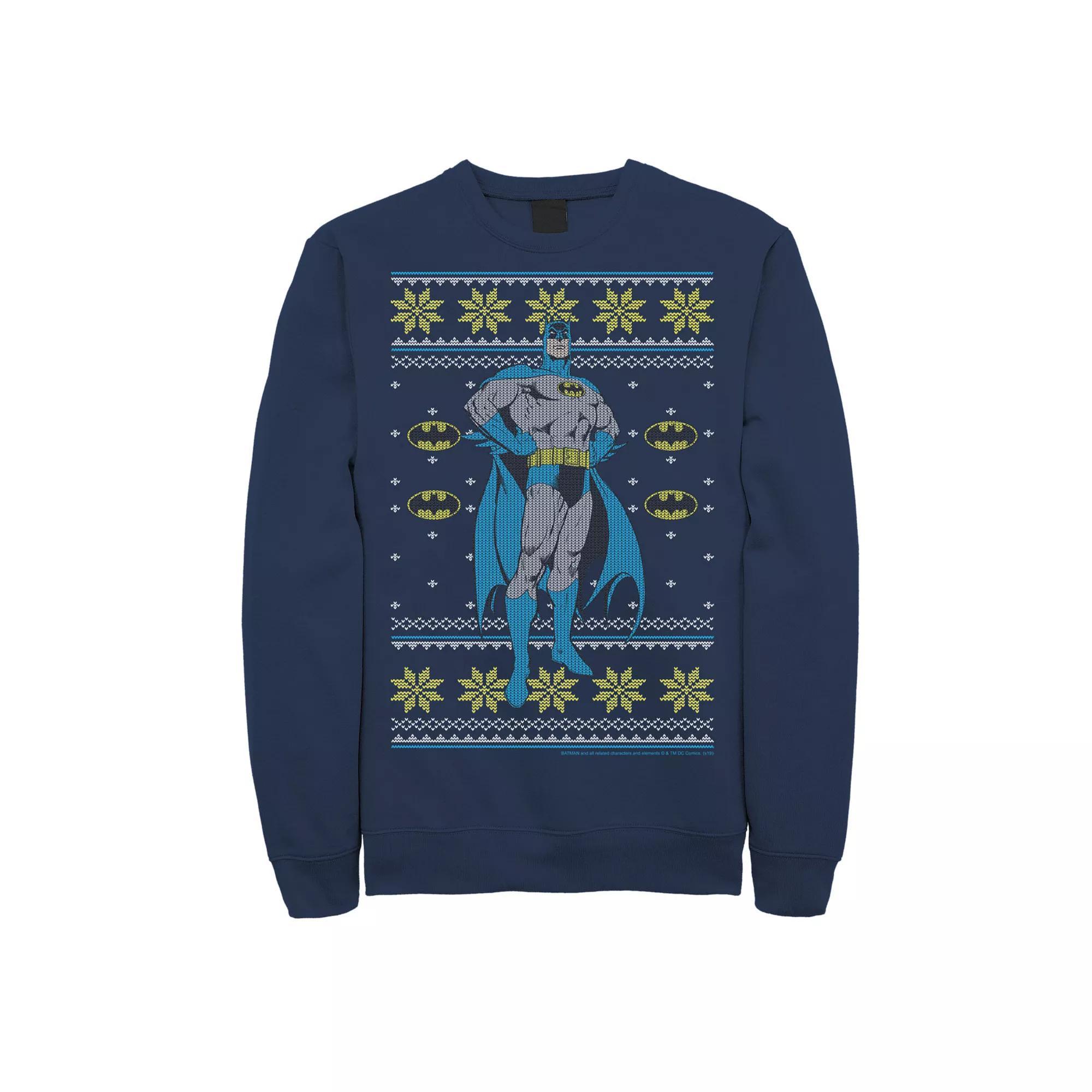 Men's DC Comics Batman Gotham City Guardian Text Poster Sweatshirt, Size: Small, Grey Heather Product Image