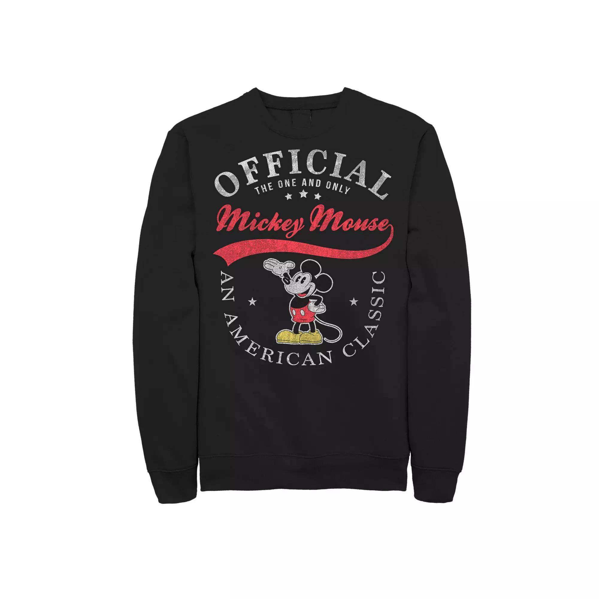 Men's Disney's Mickey Mouse An American Classic Sweatshirt, Size: Small, Black Product Image
