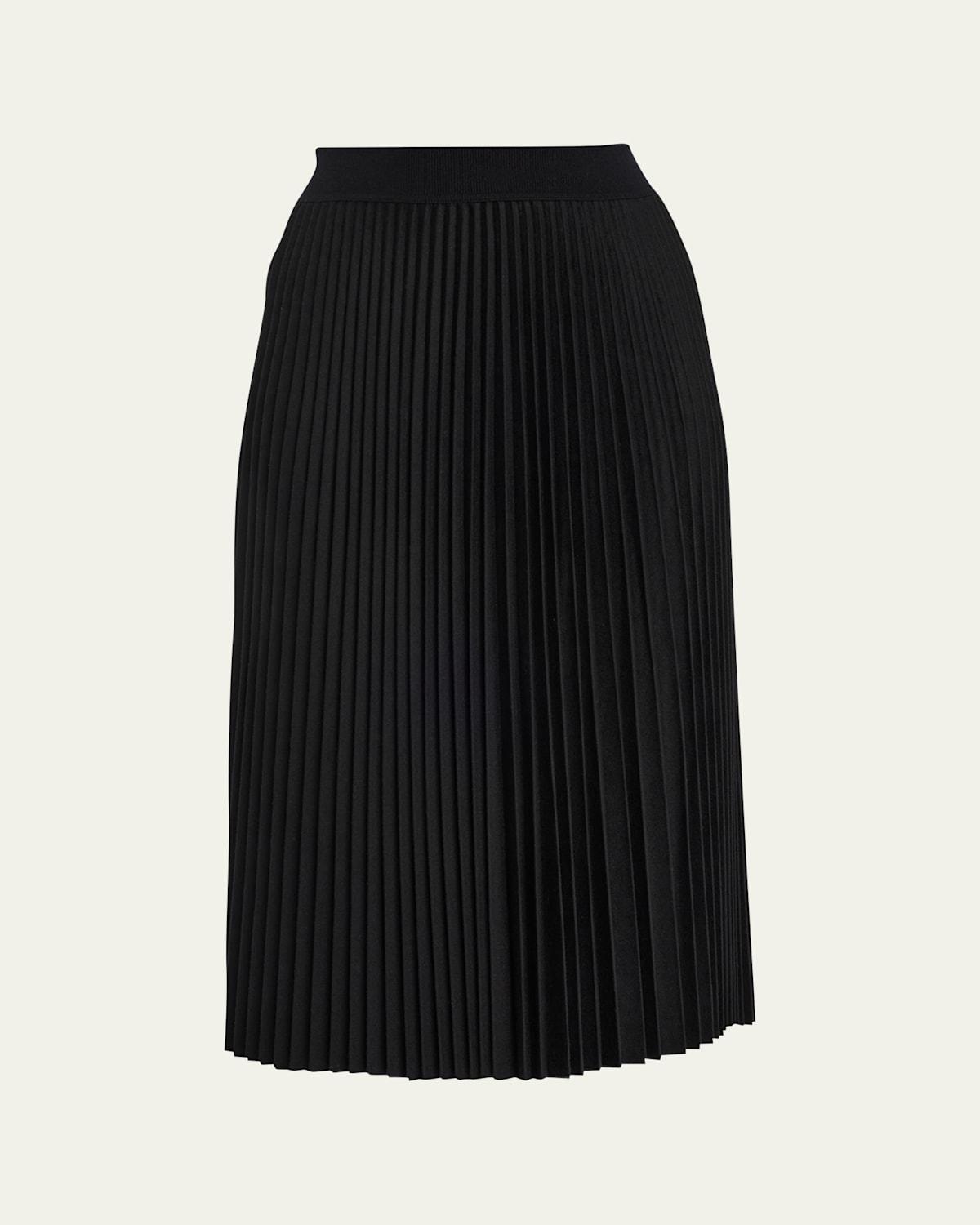 Pleated Flannel Combo Midi Skirt Product Image