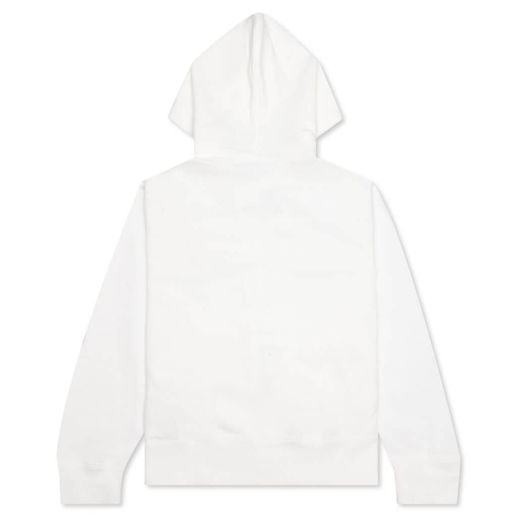 Women's Stacked Heart Hooded Sweatshirt - White Female Product Image