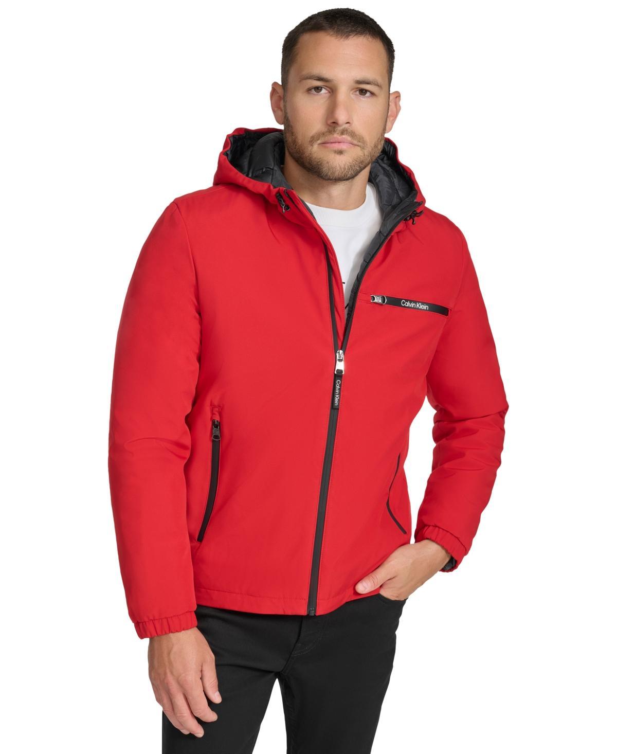 Calvin Klein Mens Infinite Stretch Water-Resistant Hooded Jacket Product Image