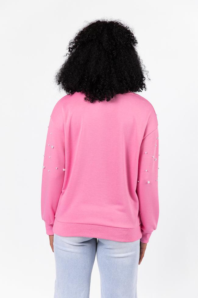 Always Us Pink Pearl Embellished Pullover FINAL SALE Product Image