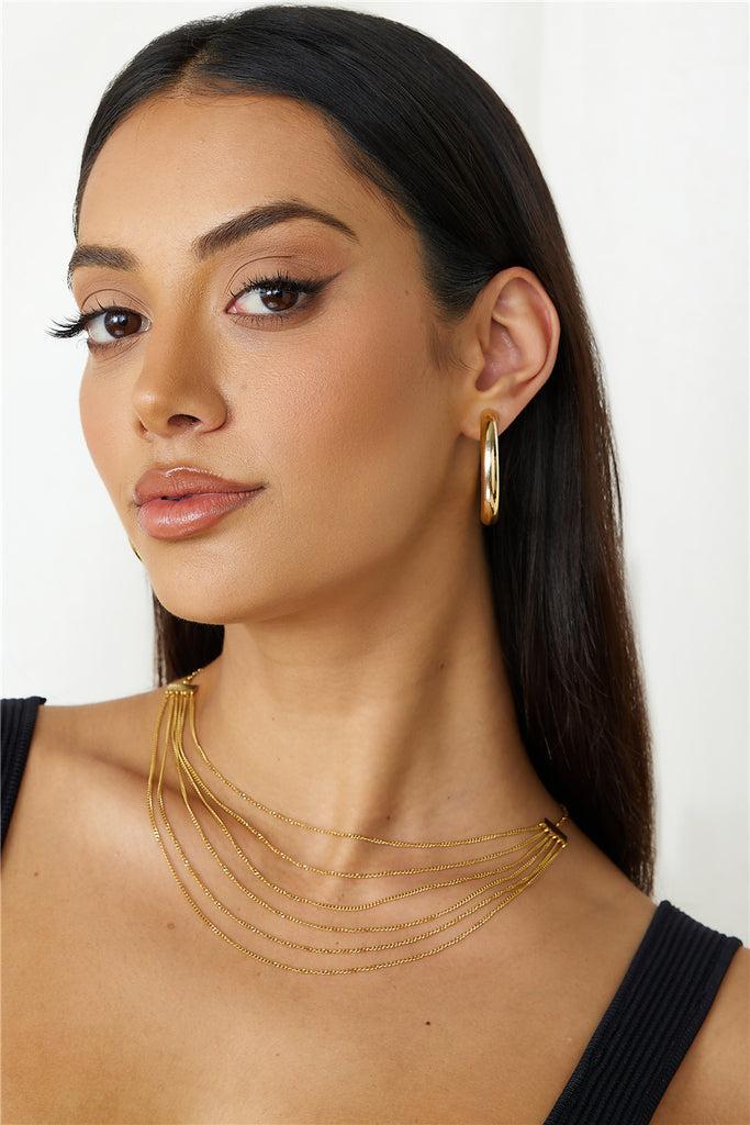 18k Gold Plated Goddess Past Necklace Gold Product Image