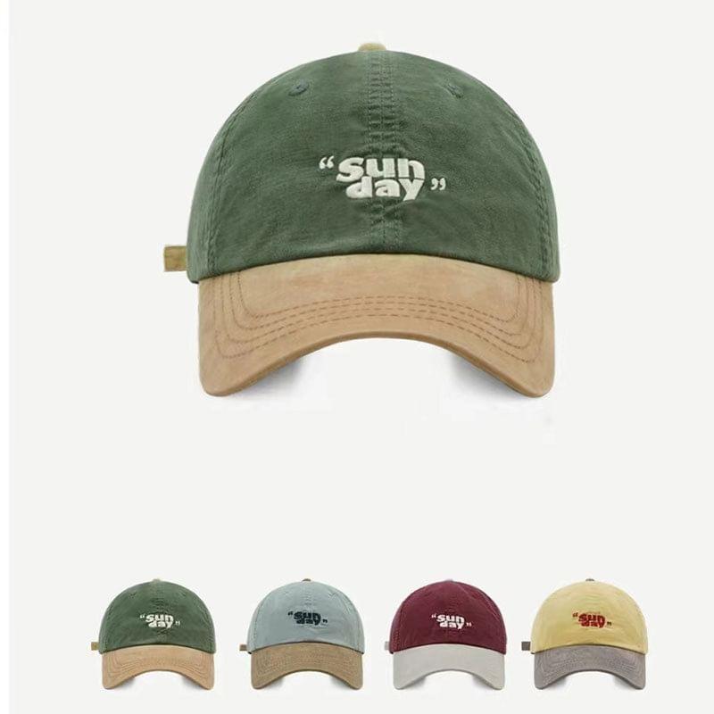 Lettering Embroidered Two-Tone Baseball Cap Product Image