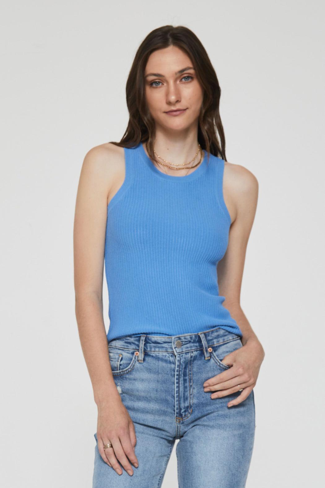 Cora High Neck Ribbed Tank Product Image