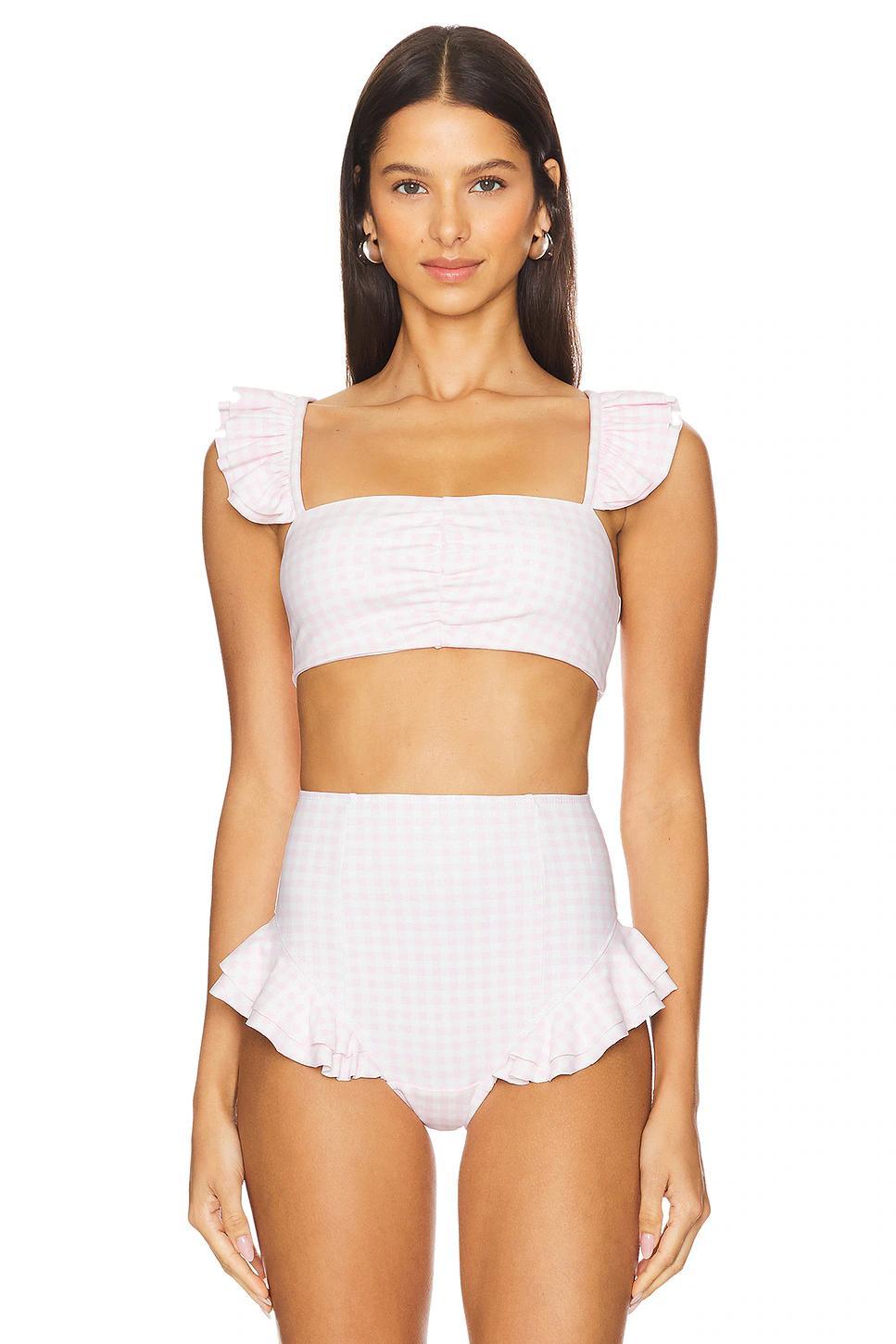 The Pink Gingham Ruffle Bikini Bottoms Product Image