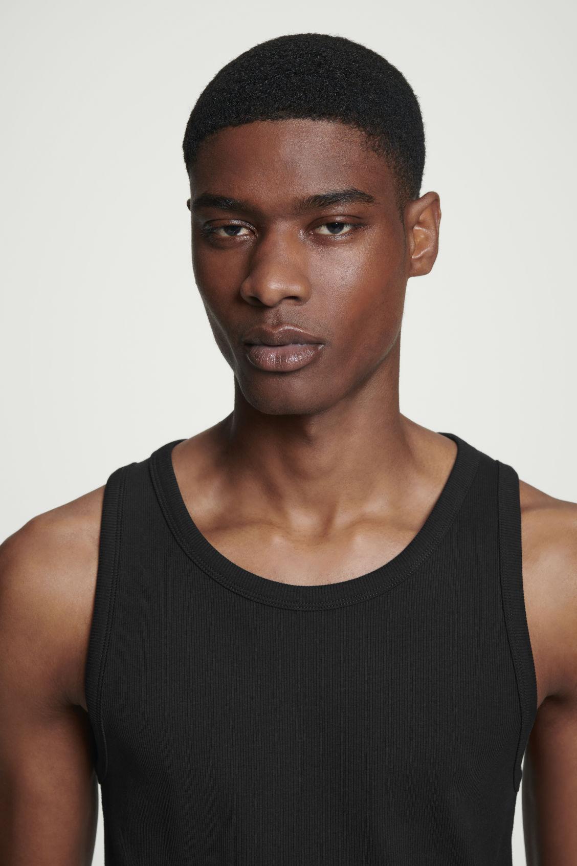 SLIM RIBBED COTTON TANK TOP Product Image