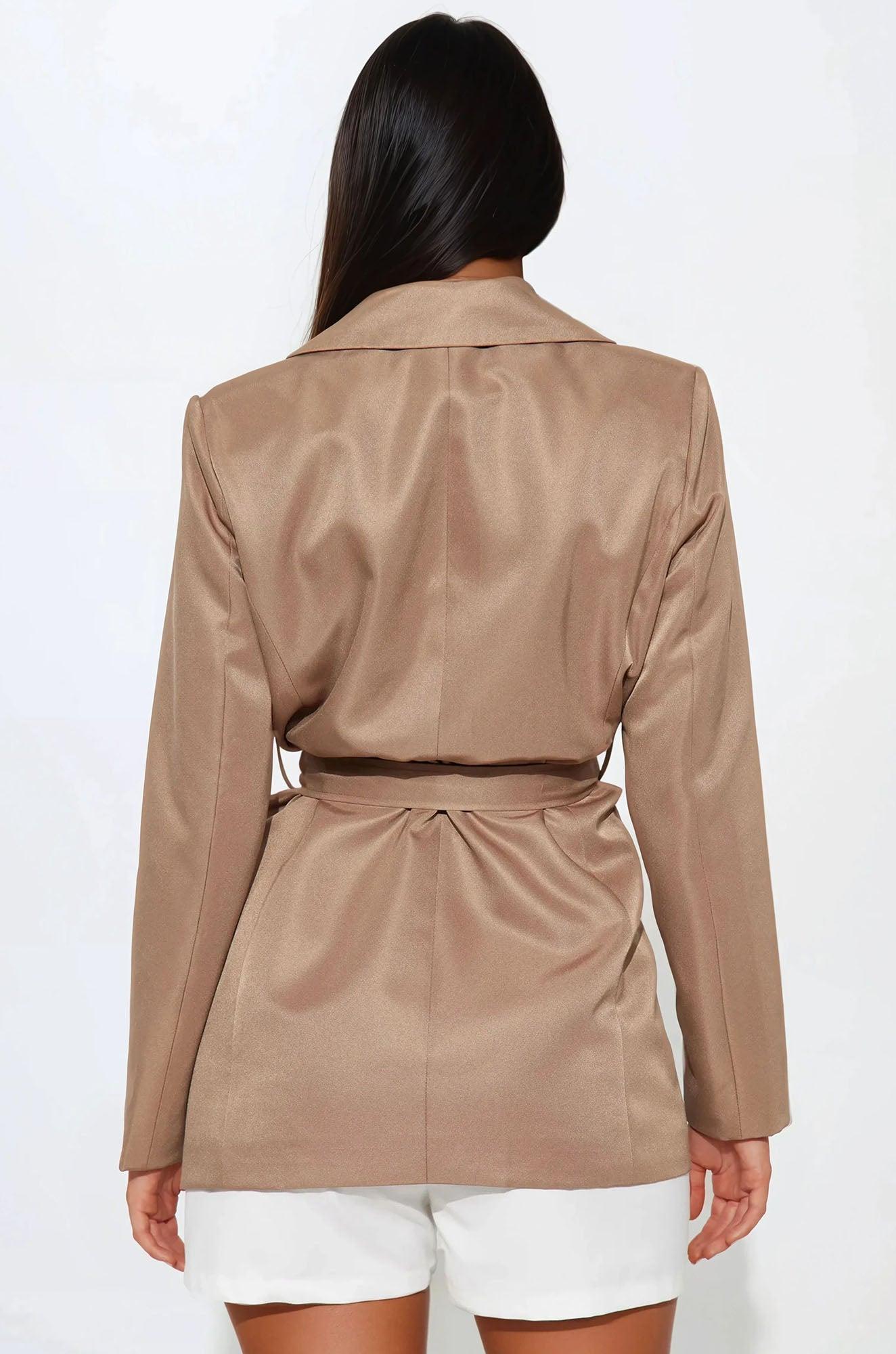 Wrap It Up Belted Blazer - Camel Product Image