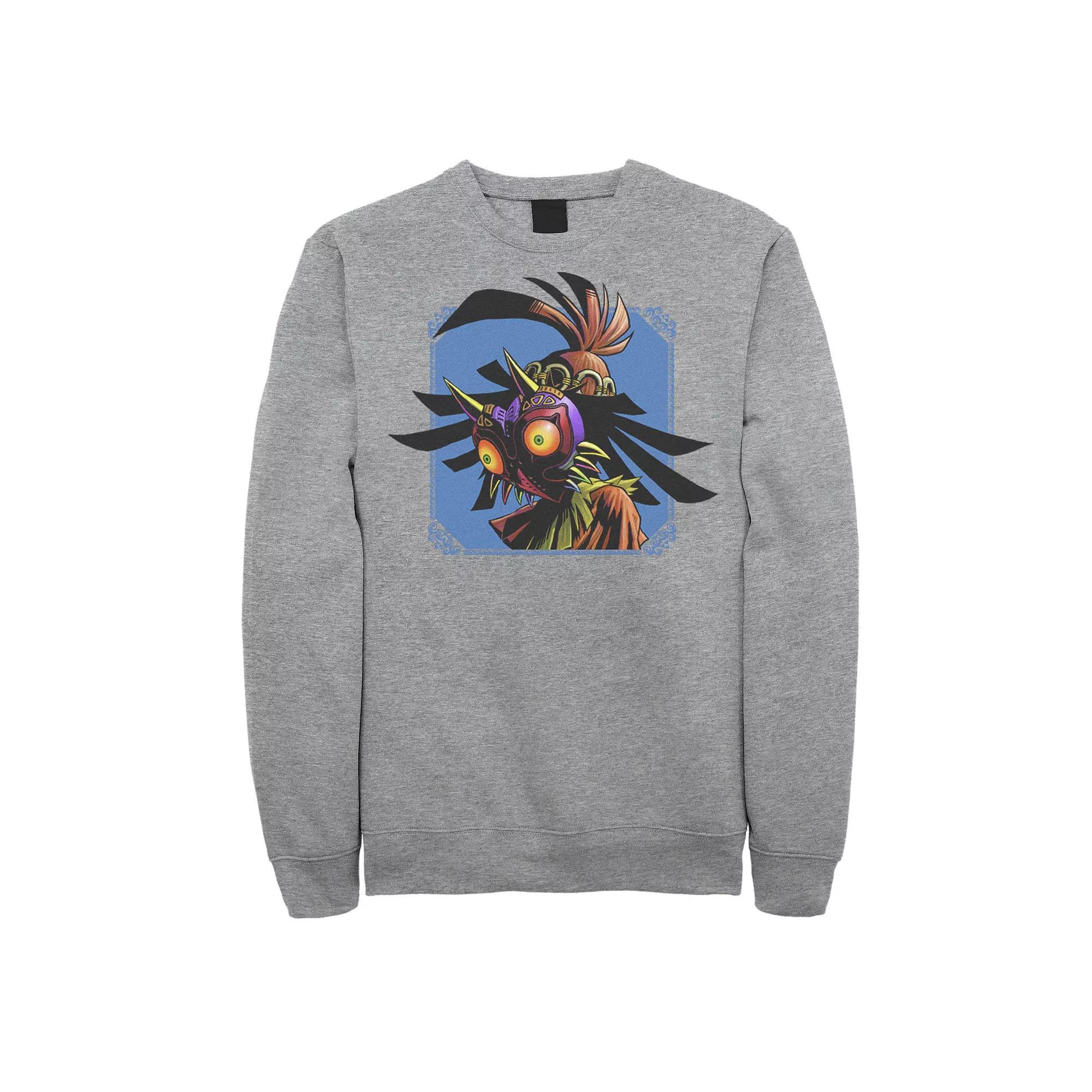 Big & Tall The Legend Of Zelda Skull Kid Portrait Fleece Sweatshirt, Men's, Size: Large Tall, Athletic Grey Product Image