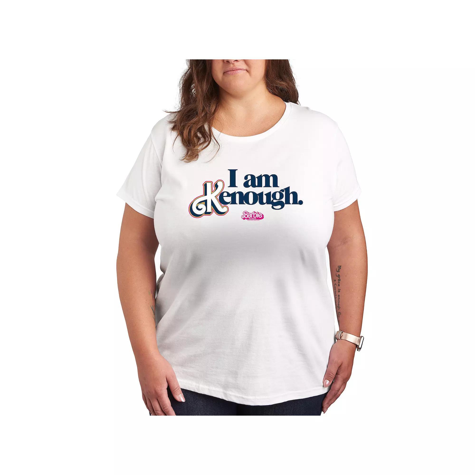 Plus Size Barbie The Movie I Am Kenough Graphic Tee, Womens Grey Gray Product Image