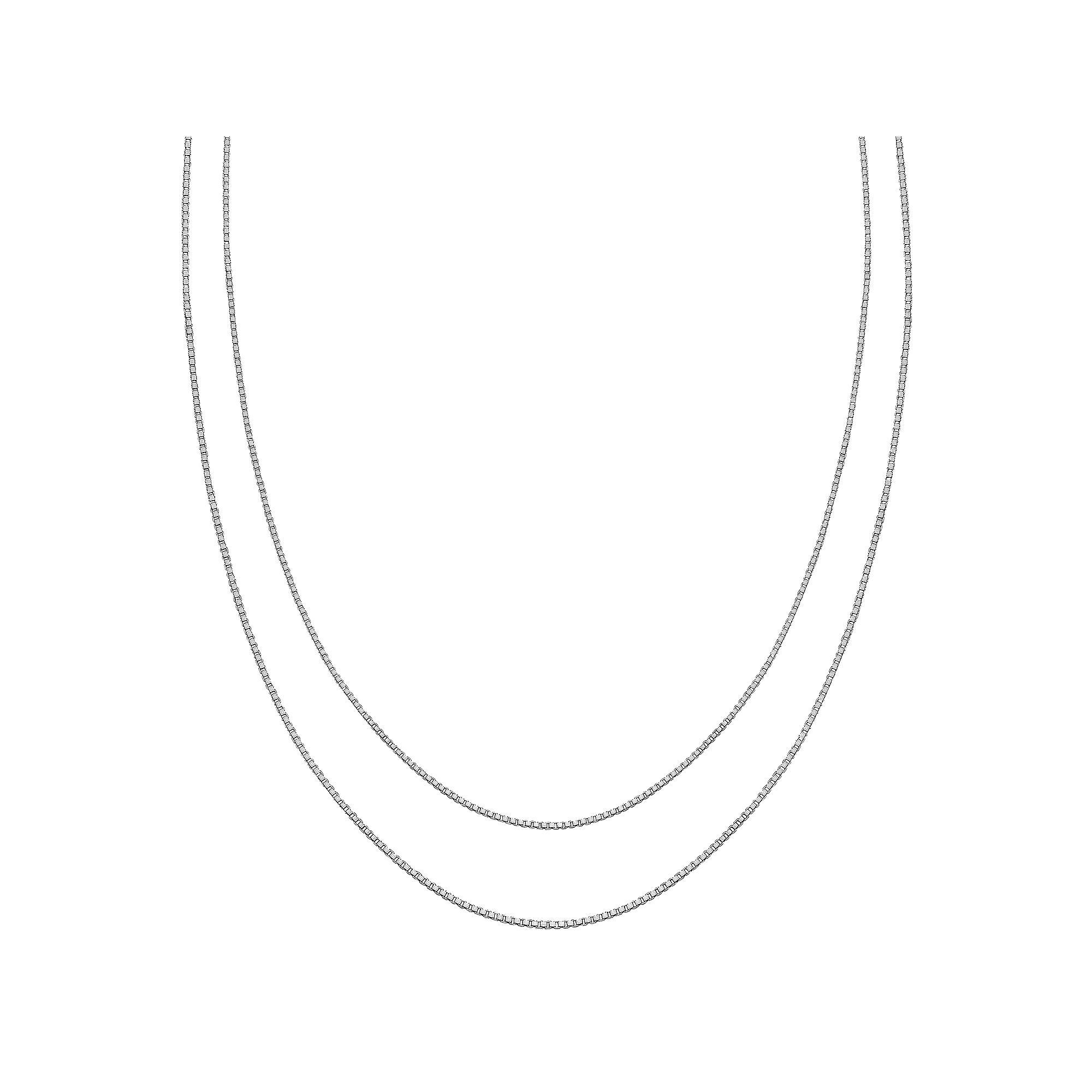 PRIMROSE Sterling Silver Box Chain Necklace Set, Women's, Grey Product Image