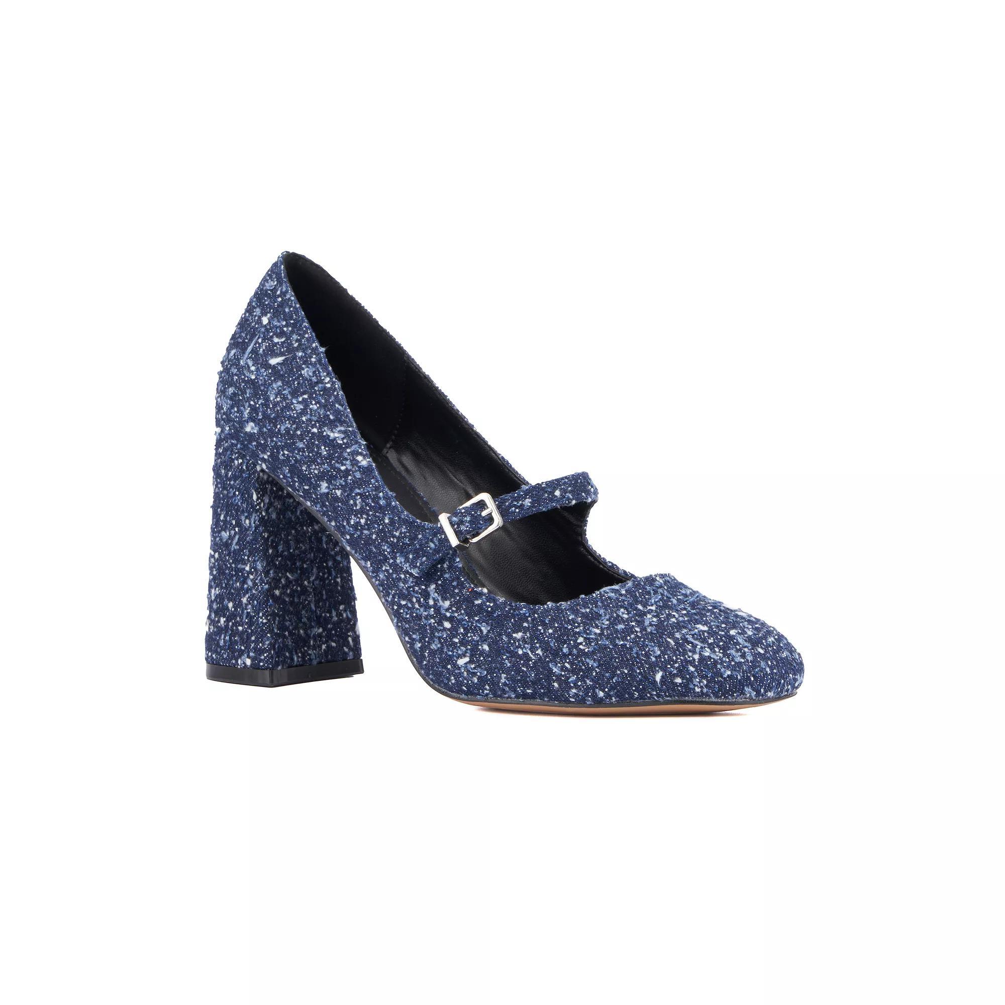 New York & Company Eliane Womens Heels Blue Boucle Product Image