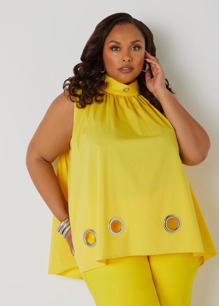 Grommet Embellished Poplin Blouse Product Image