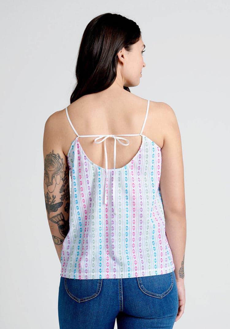 Can't Stop Giggling Embroidered Tie-Back Camisole Product Image