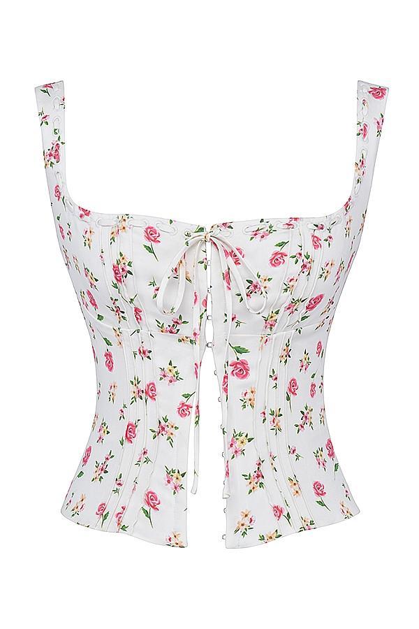 Chicca Rose Print Floral Top Product Image