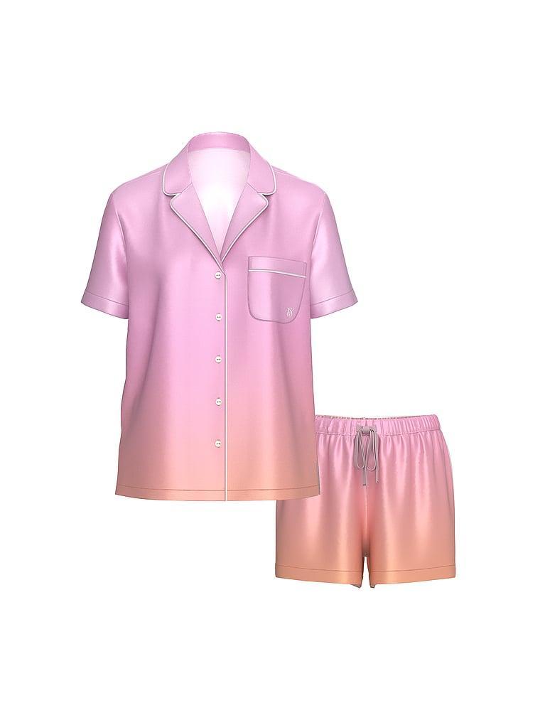 Glazed Satin Long Pajama Set Product Image