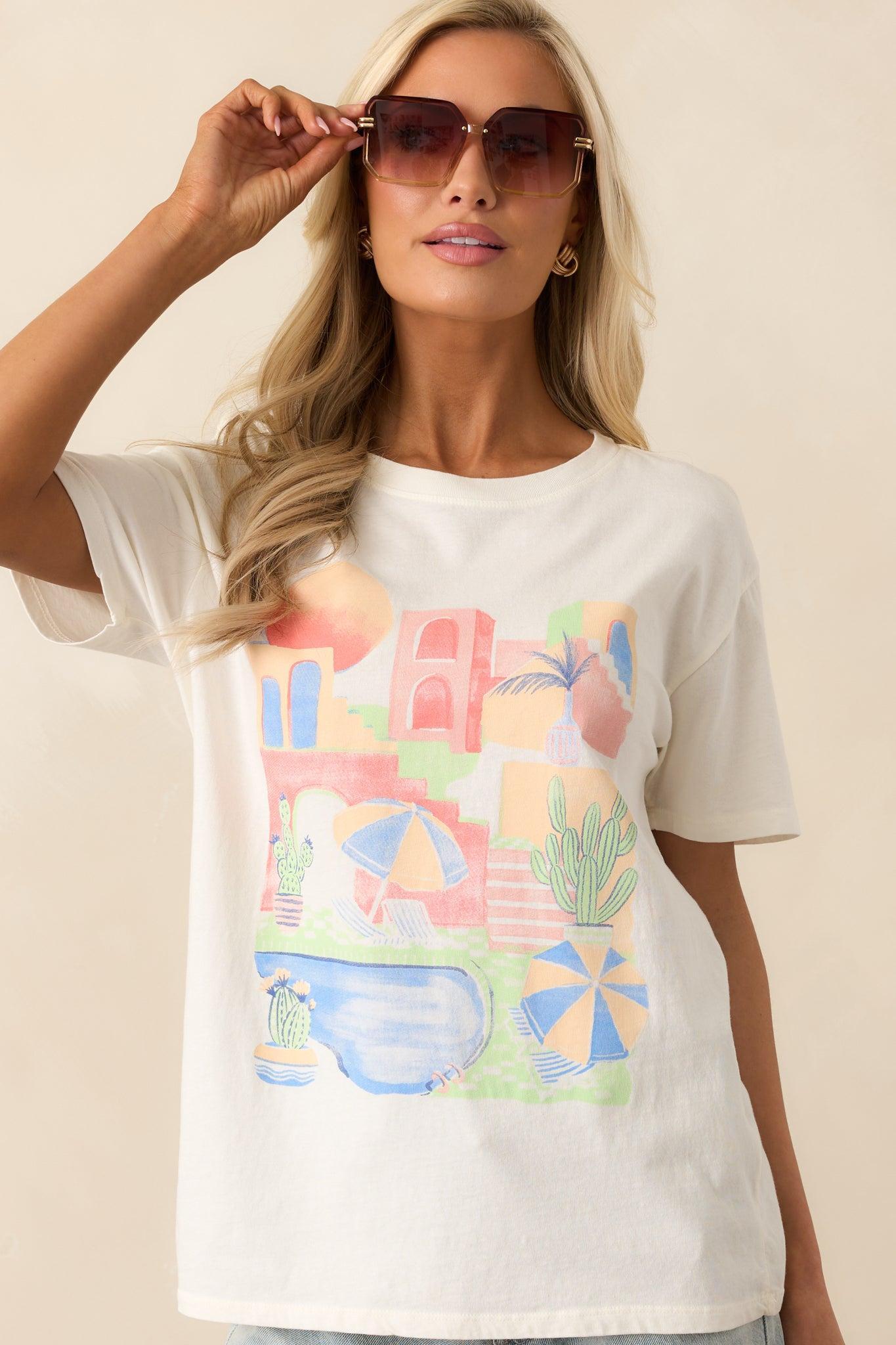 Z Supply Sea Salt Ivory Fun & Sun Boyfriend Tee Product Image