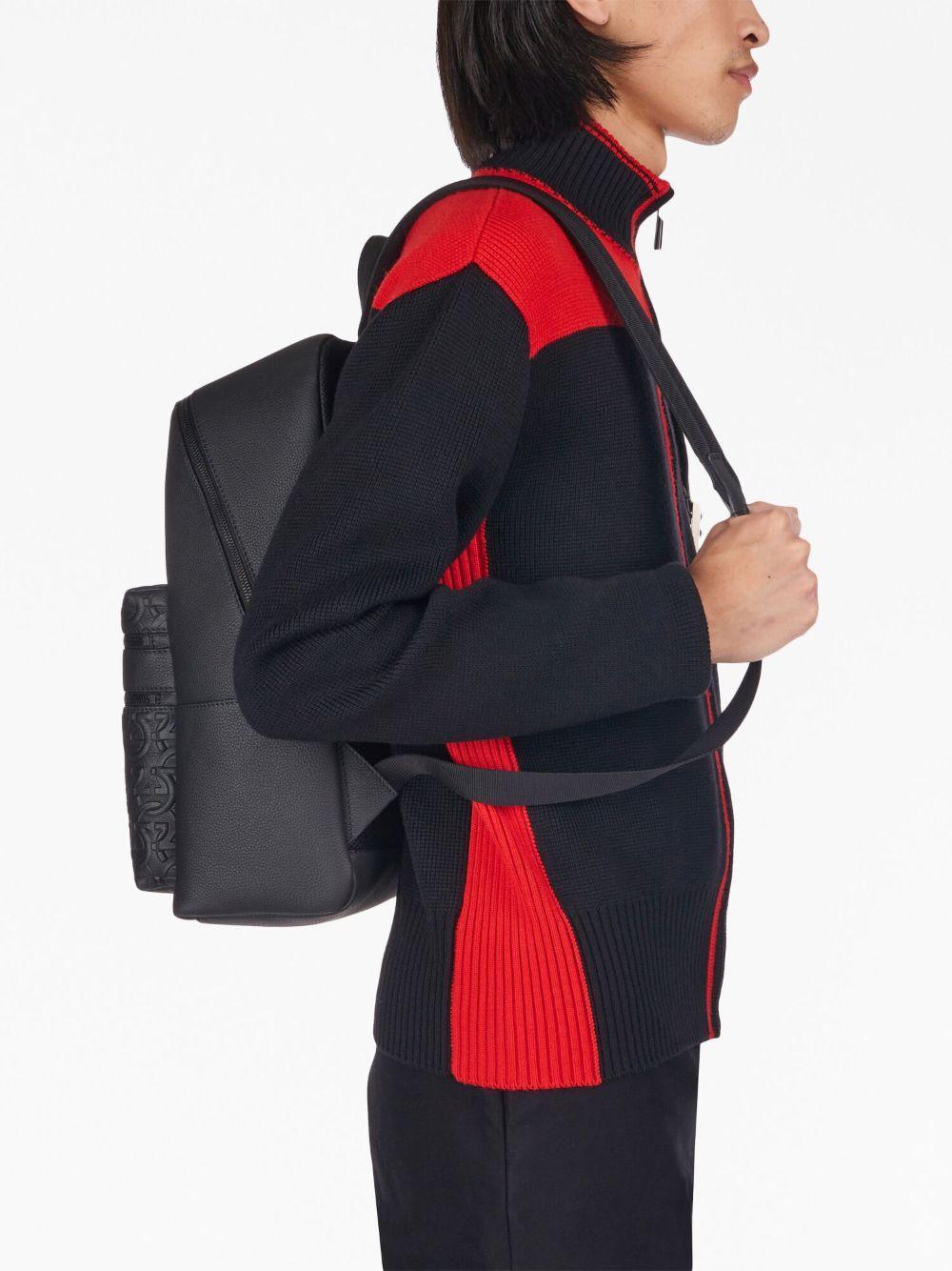 embossed-logo leather backpack Product Image
