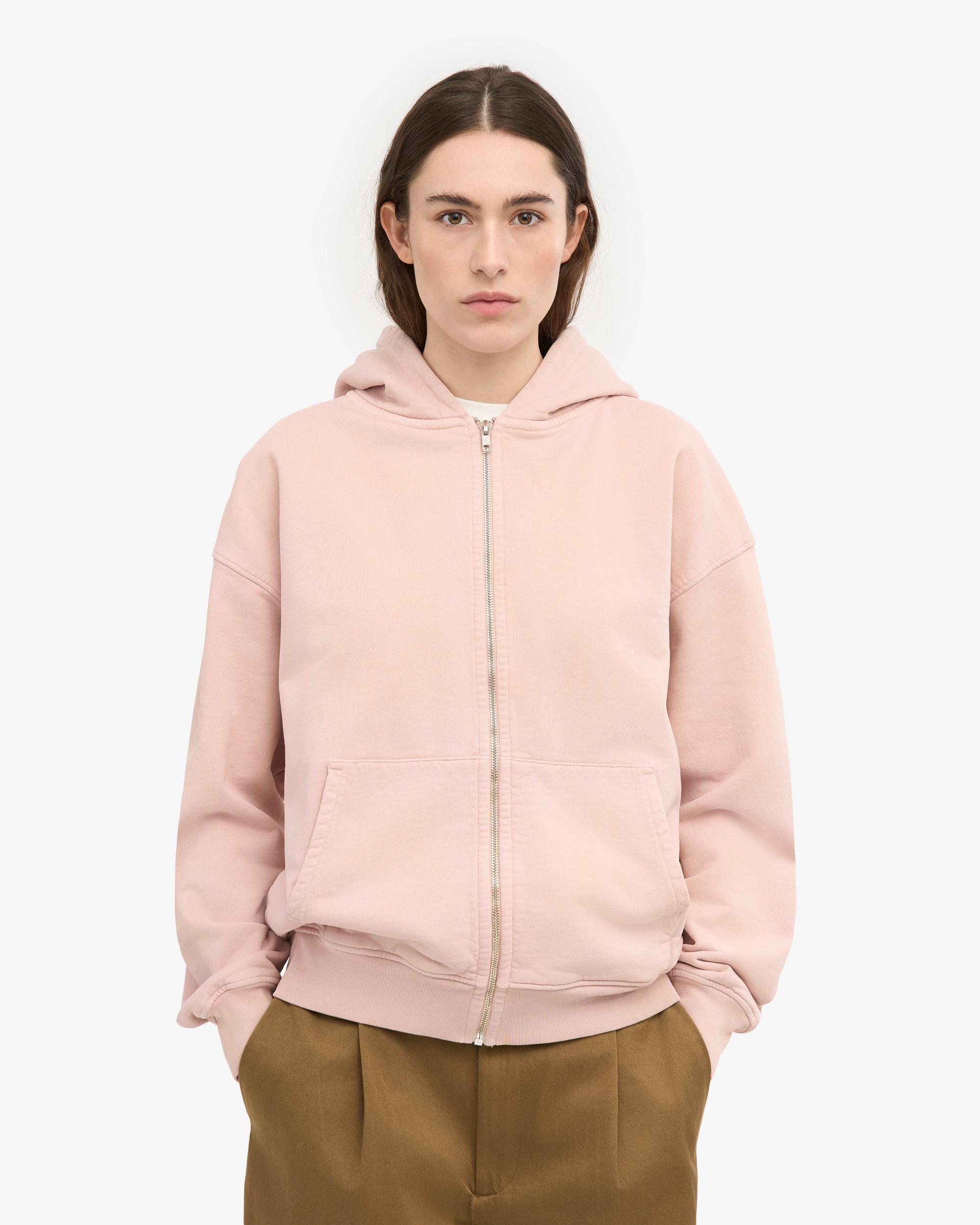 Organic Oversized Zip Hood - Faded Pink Product Image