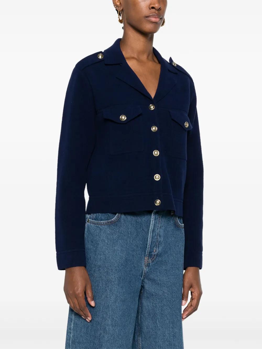notched-lapels fleece blazer Product Image