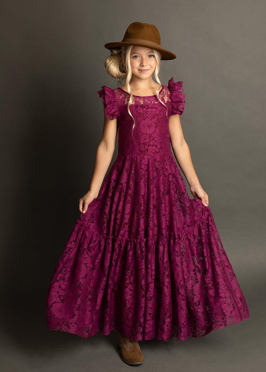 Angie Dress in Berry Girls Product Image