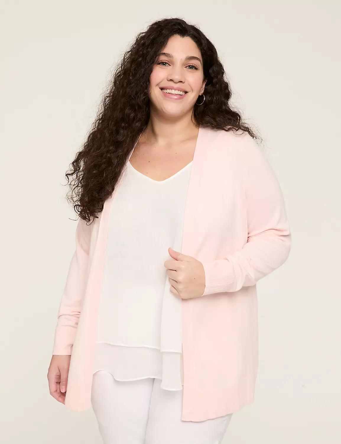 Modern Long-Sleeve Open-Front Cardigan Product Image