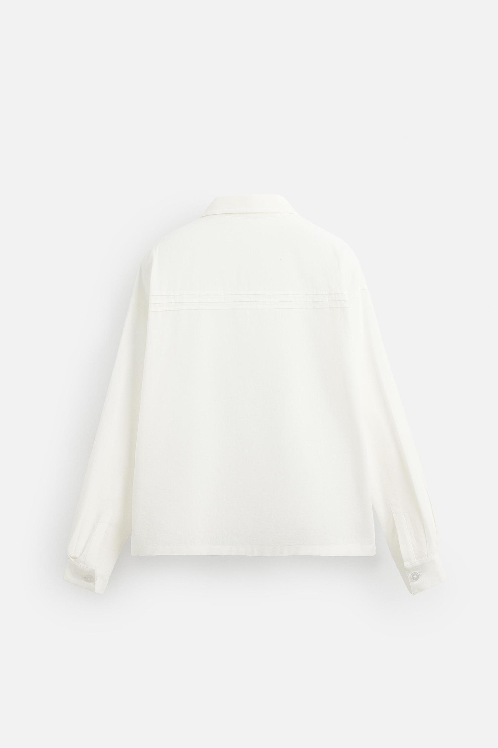 COTTON - LINEN TUCKED SHIRT Product Image