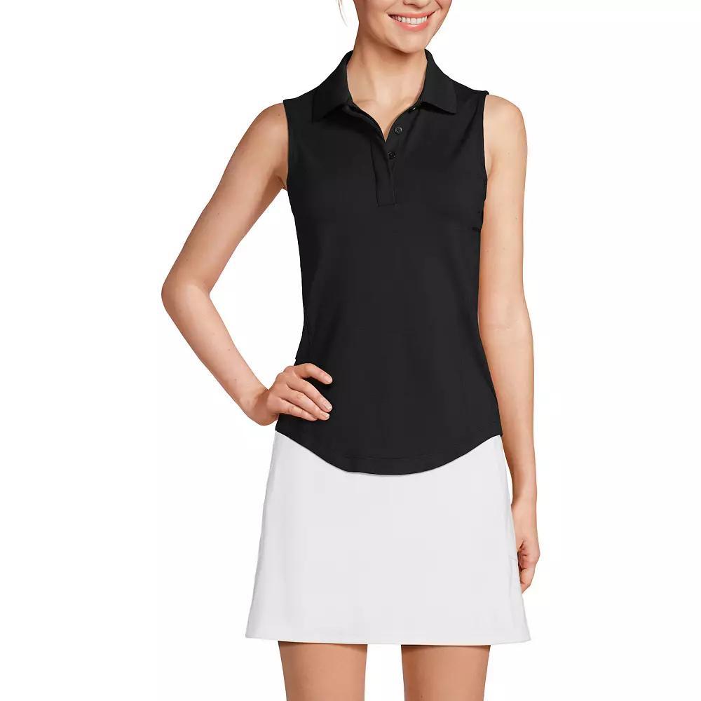 Women's Lands' End High Impact Polo Tank, Size: Medium, Pale Yellow Product Image
