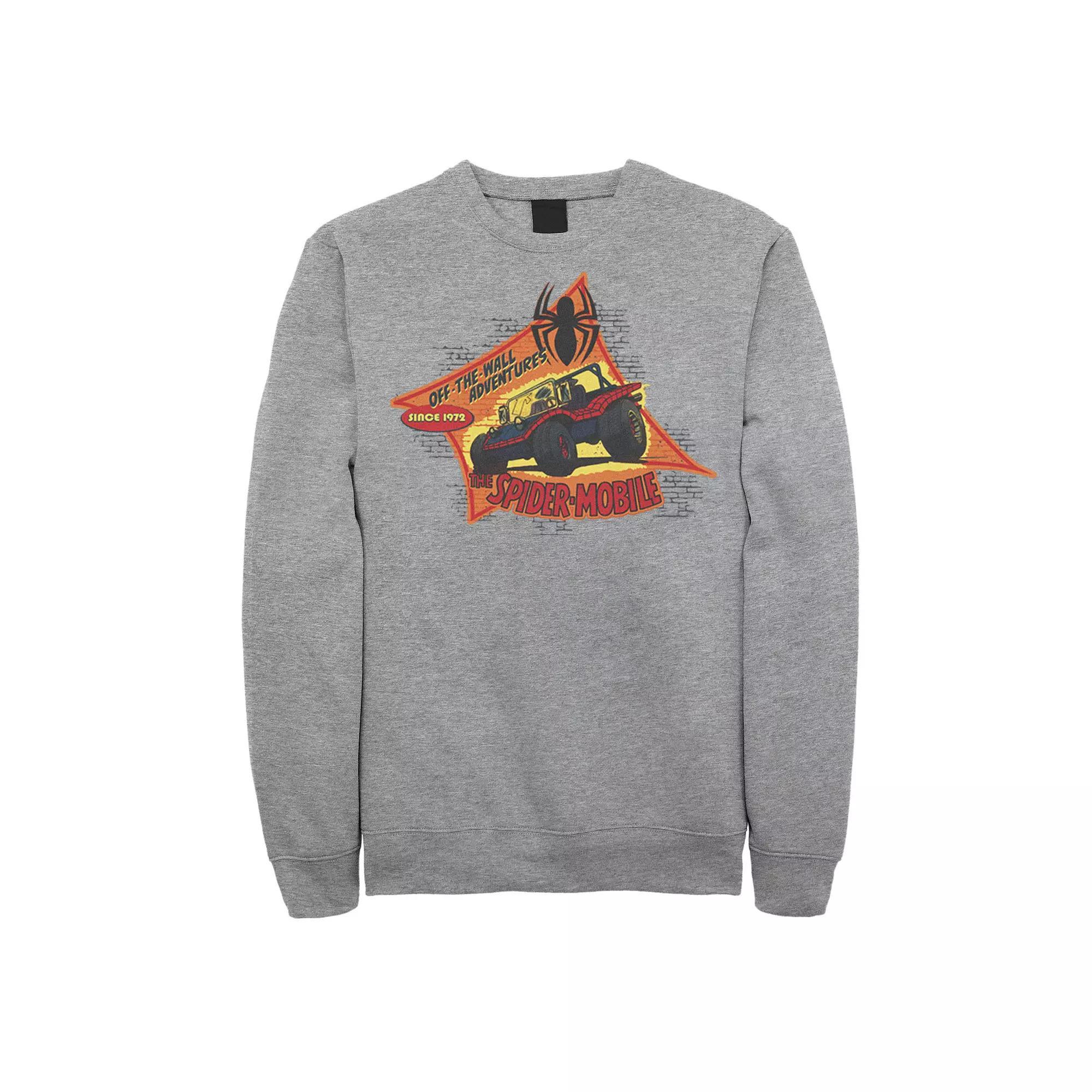 Mens Marvel Spider-Man Retro Spider-Mobile Adventures Fleece Athletic Grey Product Image