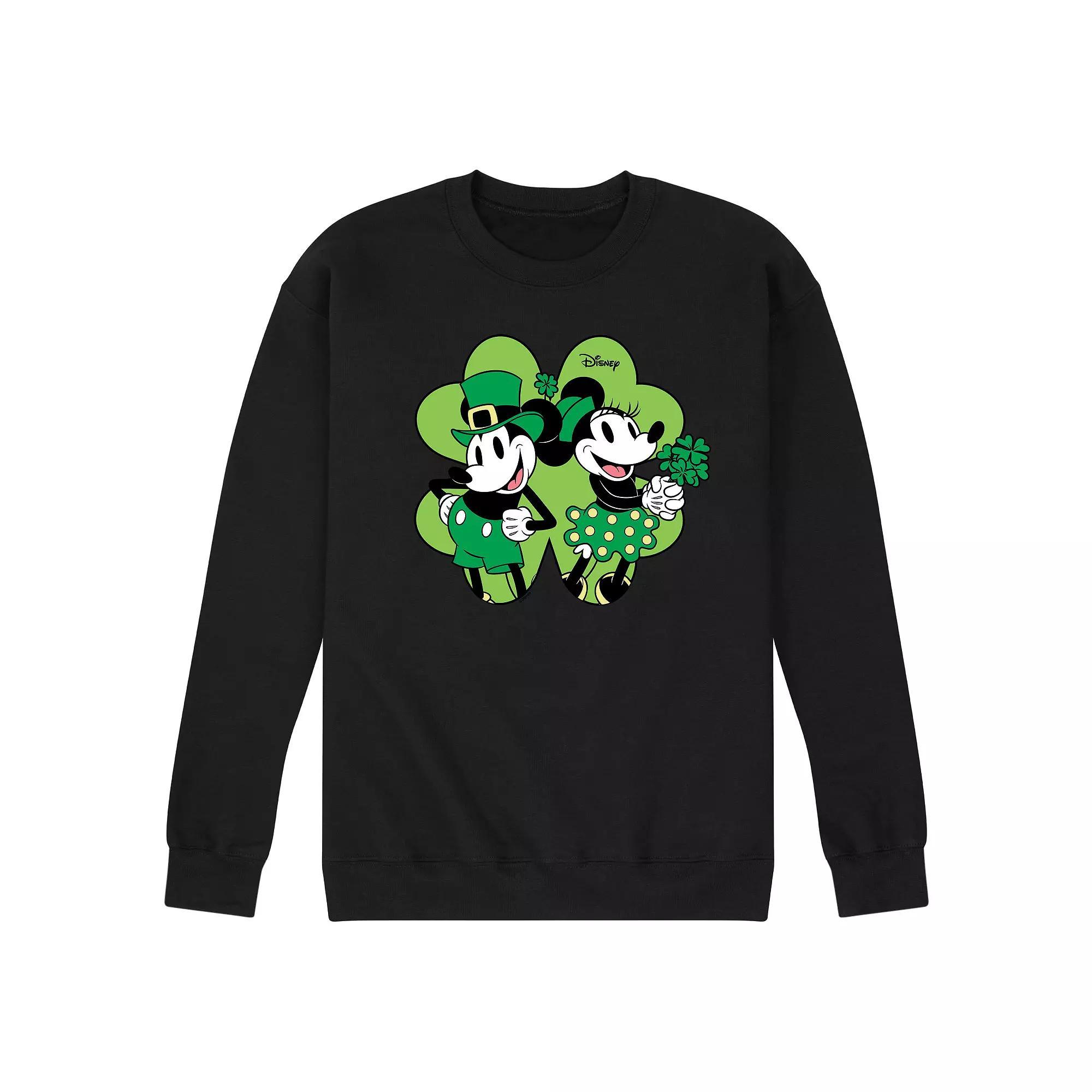 Disney's Mickey & Minnie Mouse Men's Shamrock Fleece Sweatshirt, Size: XXL, Black Product Image