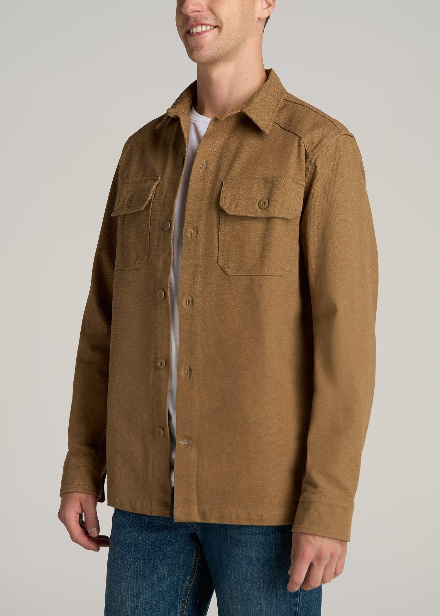 LJ&S Canvas Shirt Jacket for Tall Men in Sahara Product Image