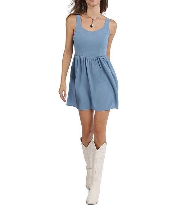 Sadie & Sage Sleeveless Corset Smocked Back A-Line Mini Dress Product Image