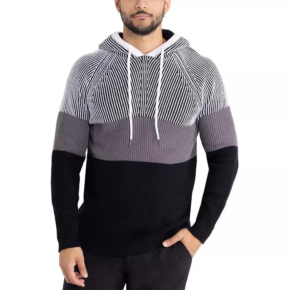 Men's Xray Regular-Fit Colorblock Pullover Hooded Sweater, Size: XXL, White Product Image