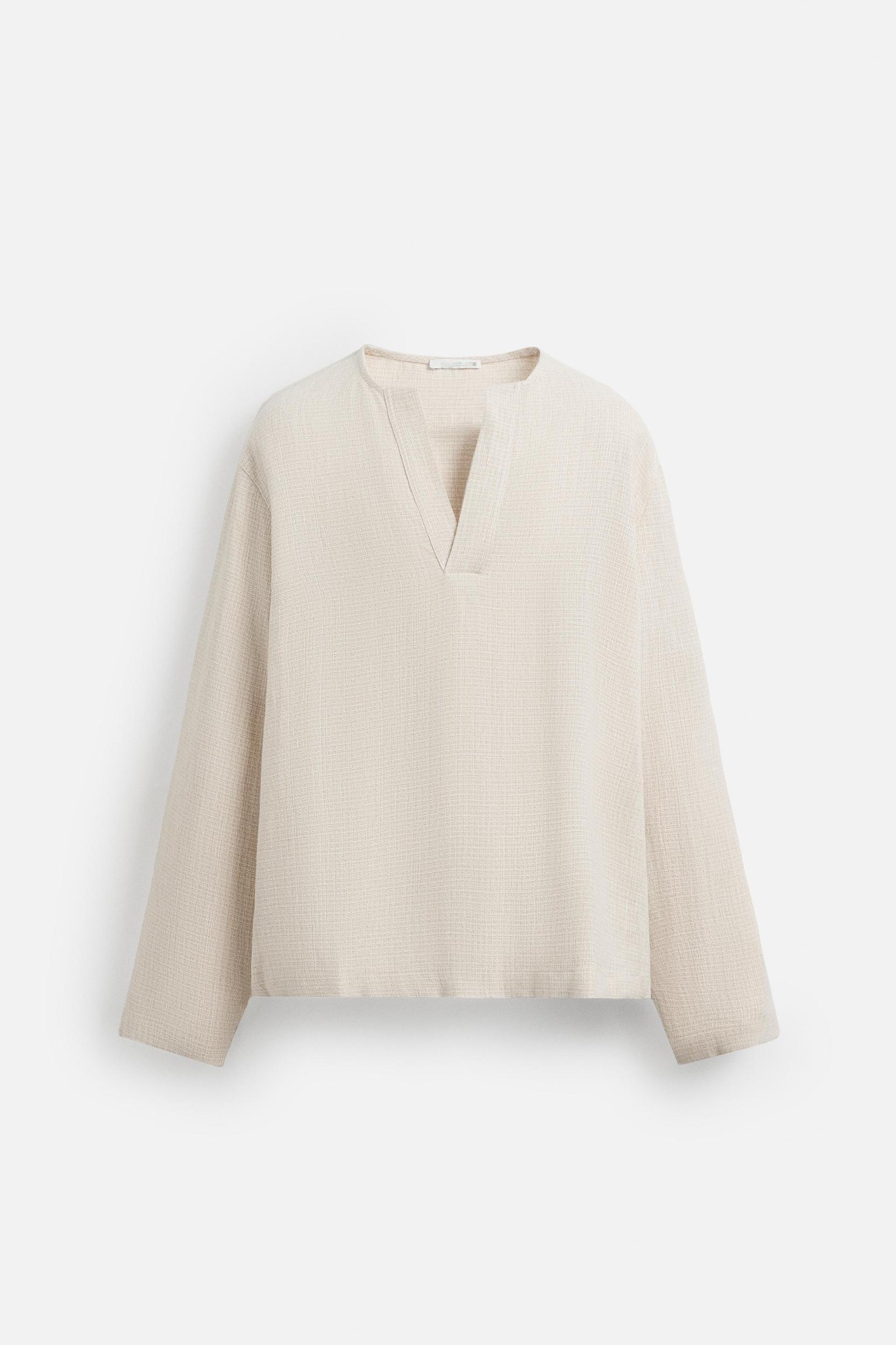 TEXTURED LINEN BLEND POLO SHIRT Product Image